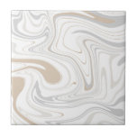 Stylish Modern Curves Grey Beige White Marble 7-8 Ceramic Tile<br><div class="desc">Looking to be a little different and original? This modern faux stone light grey white beige marble mimic curves print wall ceramic tile is just what you need. Available in two sizes 4.25 x 4.25 and 6 x 6 inches. Please not that this is a flat colour print and is...</div>
