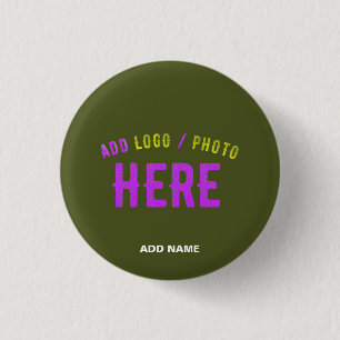 STYLISH MODERN CUSTOM ARMY GREEN VERIFIED BRANDED 3 CM ROUND BADGE