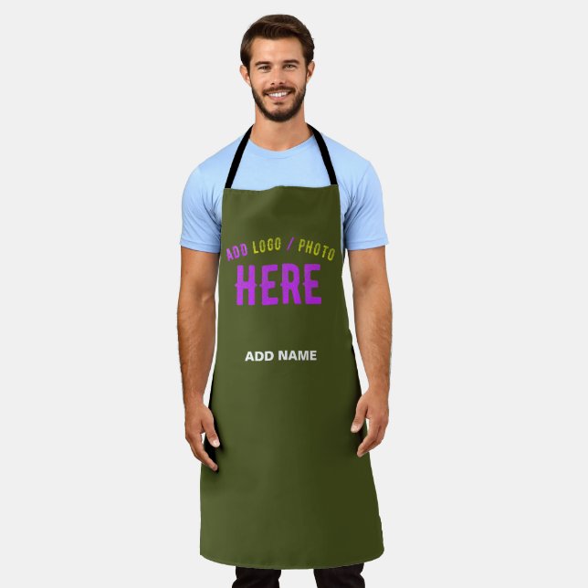 STYLISH MODERN CUSTOM ARMY GREEN VERIFIED BRANDED APRON (Worn)