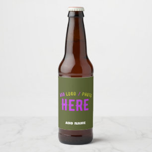 STYLISH MODERN CUSTOM ARMY GREEN VERIFIED BRANDED BEER BOTTLE LABEL