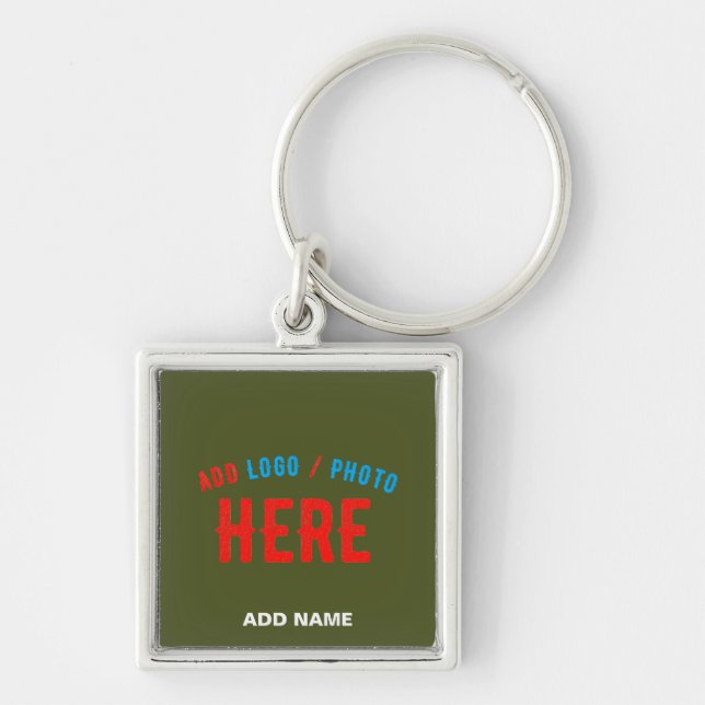 STYLISH MODERN CUSTOM ARMY GREEN VERIFIED BRANDED KEY RING (Front)