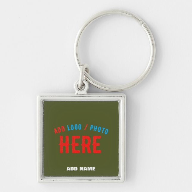STYLISH MODERN CUSTOM ARMY GREEN VERIFIED BRANDED KEY RING (Front)