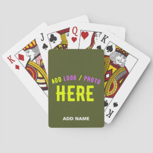 STYLISH MODERN CUSTOM ARMY GREEN VERIFIED BRANDED PLAYING CARDS