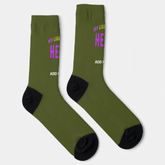 STYLISH MODERN CUSTOM ARMY GREEN VERIFIED BRANDED SOCKS