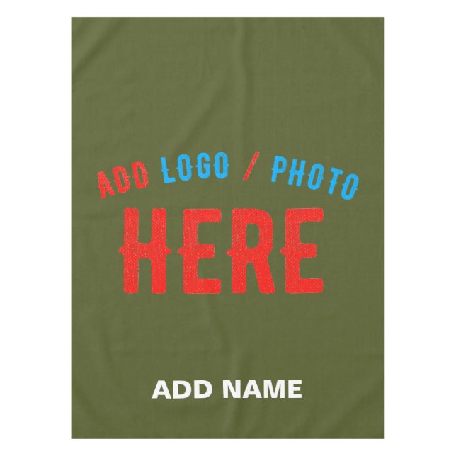STYLISH MODERN CUSTOM ARMY GREEN VERIFIED BRANDED TABLECLOTH (Front)