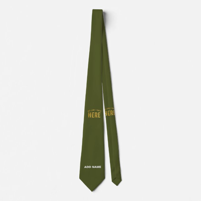 STYLISH MODERN CUSTOM ARMY GREEN VERIFIED BRANDED TIE (Front)