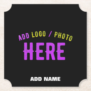 STYLISH MODERN CUSTOM BLACK BRANDED TICKET SHAPED PAPER COASTER