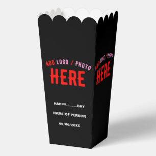 STYLISH MODERN CUSTOM BLACK VERIFIED BRAND POPCORN FAVOUR BOX