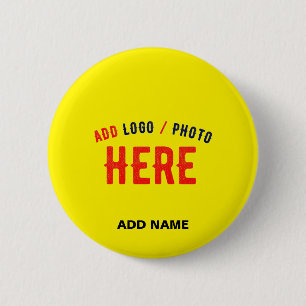 STYLISH MODERN CUSTOM BRIGHT YELLOW VERIFIED BRAND 6 CM ROUND BADGE