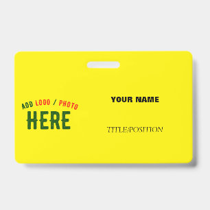 STYLISH MODERN CUSTOM BRIGHT YELLOW VERIFIED BRAND ID BADGE