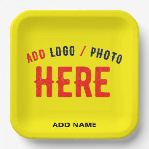 STYLISH MODERN CUSTOM BRIGHT YELLOW VERIFIED BRAND PAPER PLATE