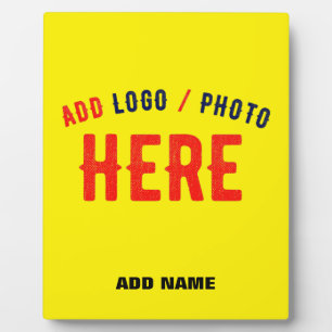 STYLISH MODERN CUSTOM BRIGHT YELLOW VERIFIED BRAND PLAQUE
