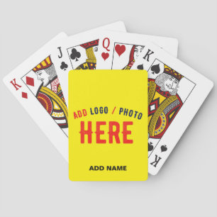 STYLISH MODERN CUSTOM BRIGHT YELLOW VERIFIED BRAND PLAYING CARDS
