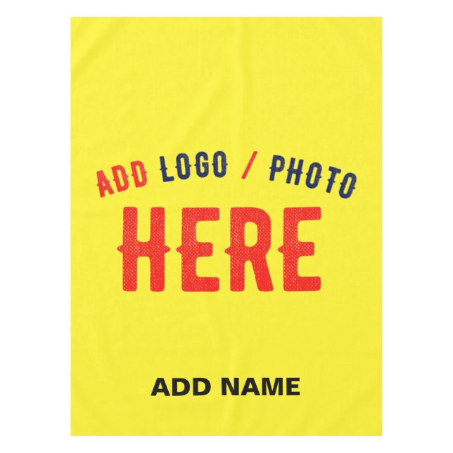 STYLISH MODERN CUSTOM BRIGHT YELLOW VERIFIED BRAND TABLECLOTH (Front)