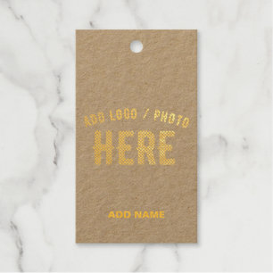 STYLISH MODERN CUSTOM BROWN VERIFIED BRAND GOLDEN GIFT TAGS