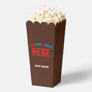 STYLISH MODERN CUSTOM BROWN VERIFIED BRAND POPCORN FAVOUR BOX