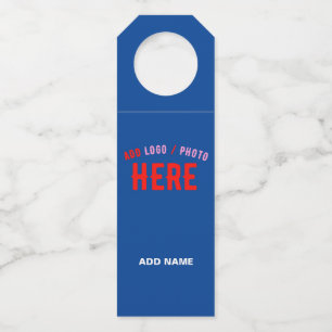 STYLISH MODERN CUSTOM COBALT BLUE VERIFIED BRANDED BOTTLE TAG