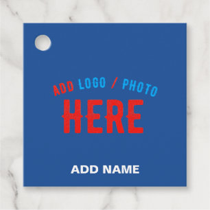 STYLISH MODERN CUSTOM COBALT BLUE VERIFIED BRANDED FAVOUR TAGS
