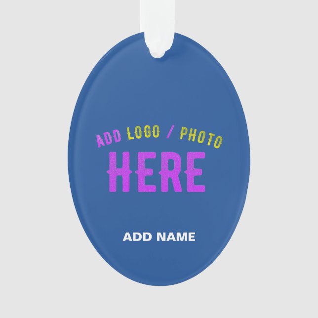 STYLISH MODERN CUSTOM COBALT BLUE VERIFIED BRANDED ORNAMENT (Front)