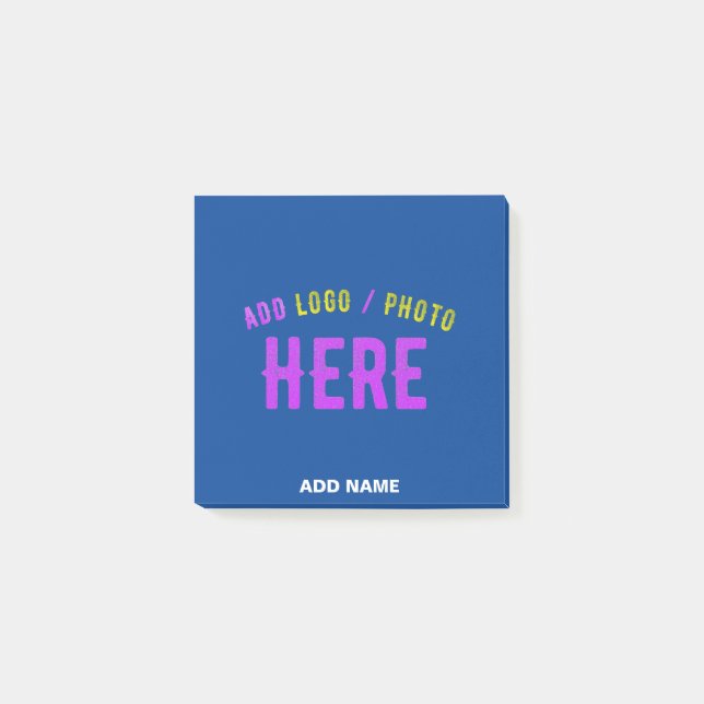 STYLISH MODERN CUSTOM COBALT BLUE VERIFIED BRANDED POST-IT NOTES (Front)