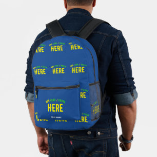 STYLISH MODERN CUSTOM COBALT BLUE VERIFIED BRANDED PRINTED BACKPACK