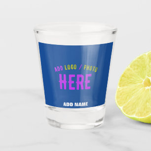 STYLISH MODERN CUSTOM COBALT BLUE VERIFIED BRANDED SHOT GLASS