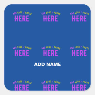 STYLISH MODERN CUSTOM COBALT BLUE VERIFIED BRANDED SQUARE STICKER