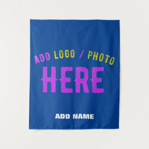 STYLISH MODERN CUSTOM COBALT BLUE VERIFIED BRANDED TAPESTRY