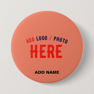 STYLISH MODERN CUSTOM CORAL ORANGE VERIFIED BRAND 7.5 CM ROUND BADGE