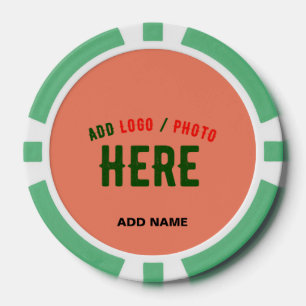 STYLISH MODERN CUSTOM CORAL ORANGE VERIFIED BRAND POKER CHIPS