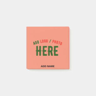 STYLISH MODERN CUSTOM CORAL ORANGE VERIFIED BRAND POST-IT NOTES