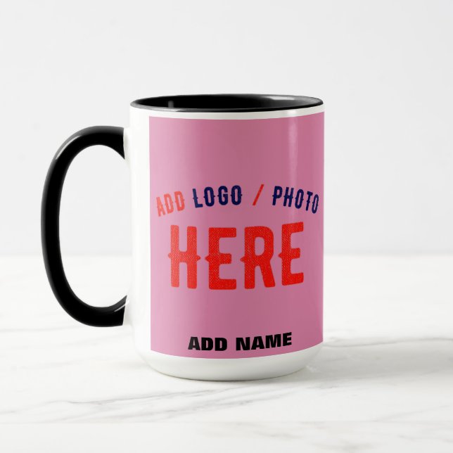 STYLISH MODERN CUSTOM CUTE HOT PINK VERIFIED BRAND MUG (Left)