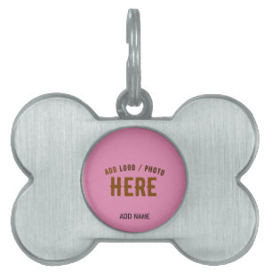 STYLISH MODERN CUSTOM CUTE HOT PINK VERIFIED BRAND PET ID TAG