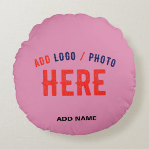 STYLISH MODERN CUSTOM CUTE HOT PINK VERIFIED BRAND ROUND CUSHION