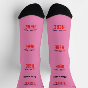 STYLISH MODERN CUSTOM CUTE HOT PINK VERIFIED BRAND SOCKS