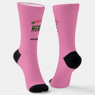 STYLISH MODERN CUSTOM CUTE HOT PINK VERIFIED BRAND SOCKS