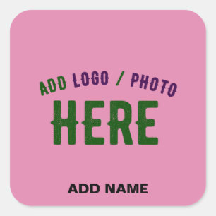 STYLISH MODERN CUSTOM CUTE HOT PINK VERIFIED BRAND SQUARE STICKER