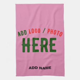 STYLISH MODERN CUSTOM CUTE HOT PINK VERIFIED BRAND TEA TOWEL