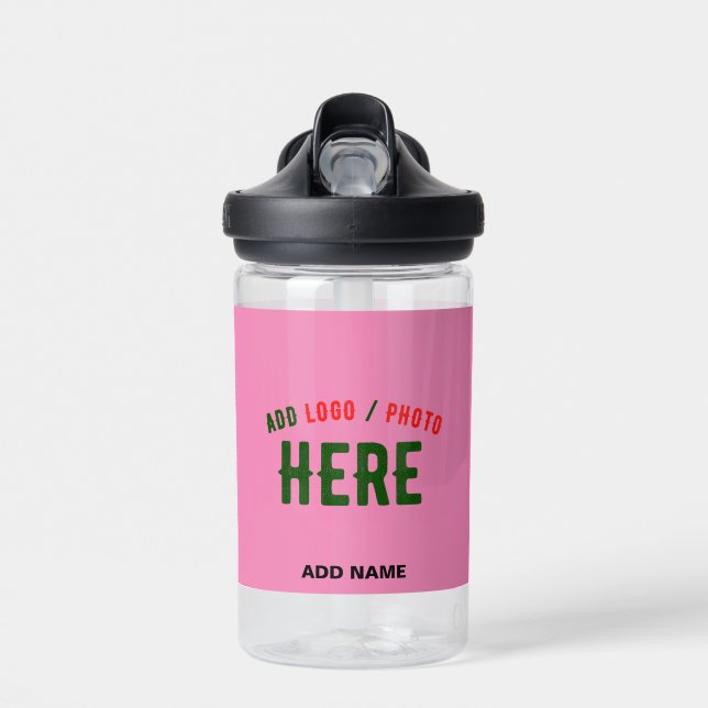 STYLISH MODERN CUSTOM CUTE HOT PINK VERIFIED BRAND WATER BOTTLE (Front)