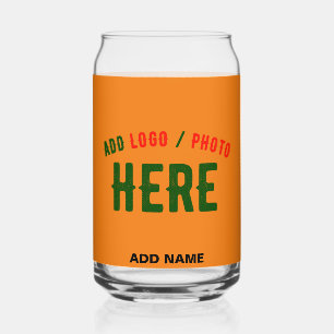 STYLISH MODERN CUSTOM DARK ORANGE VERIFIED BRANDED CAN GLASS