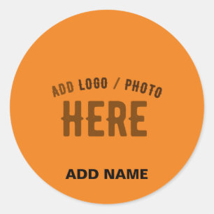 STYLISH MODERN CUSTOM DARK ORANGE VERIFIED BRANDED CLASSIC ROUND STICKER