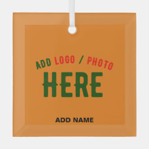 STYLISH MODERN CUSTOM DARK ORANGE VERIFIED BRANDED GLASS TREE DECORATION