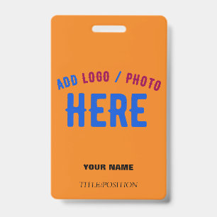 STYLISH MODERN CUSTOM DARK ORANGE VERIFIED BRANDED ID BADGE