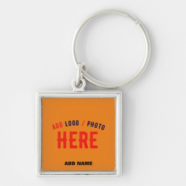 STYLISH MODERN CUSTOM DARK ORANGE VERIFIED BRANDED KEY RING (Front)