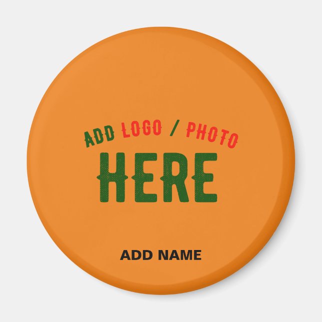 STYLISH MODERN CUSTOM DARK ORANGE VERIFIED BRANDED MAGNET (Front)