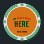 STYLISH MODERN CUSTOM DARK ORANGE VERIFIED BRANDED POKER CHIPS<br><div class="desc">THIS IS A DESIGN FITTING FOR EVERYONE.YOU CAN CHANGE, RESIZE OR ADD LOGO, PHOTO, TEXT AND COLOURS THE WAY YOU LIKE.THANK YOU.</div>
