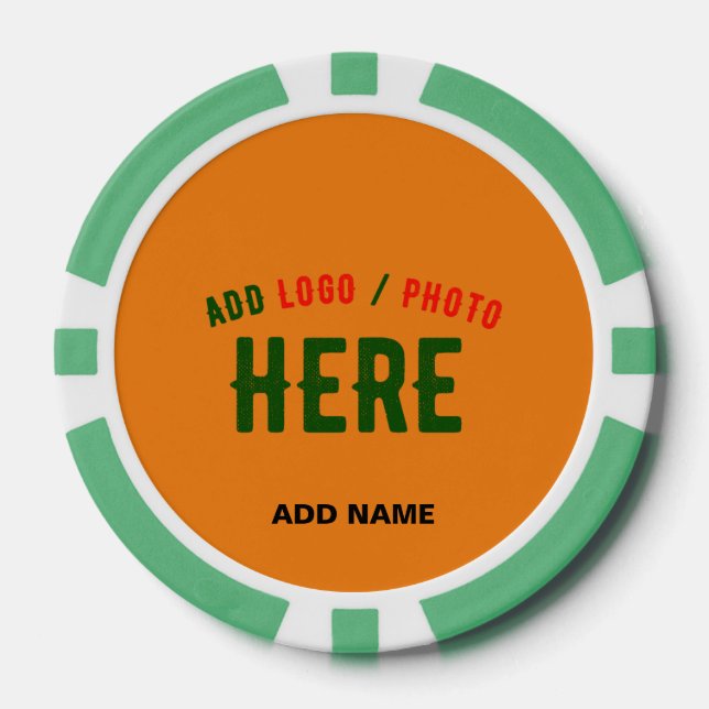 STYLISH MODERN CUSTOM DARK ORANGE VERIFIED BRANDED POKER CHIPS (Front)
