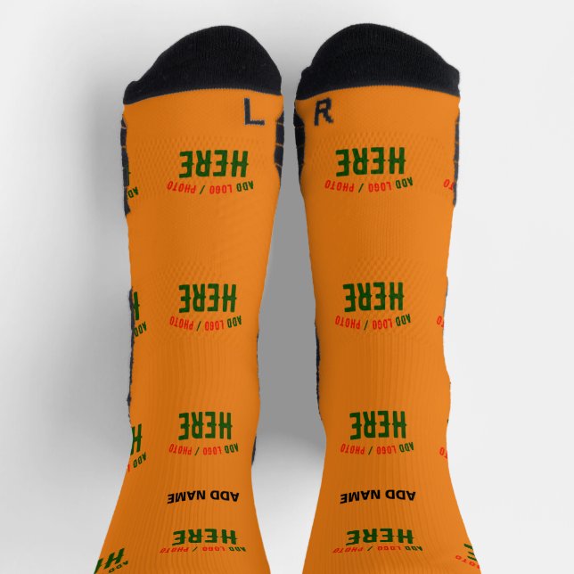 STYLISH MODERN CUSTOM DARK ORANGE VERIFIED BRANDED SOCKS (Top)