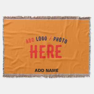 STYLISH MODERN CUSTOM DARK ORANGE VERIFIED BRANDED THROW BLANKET