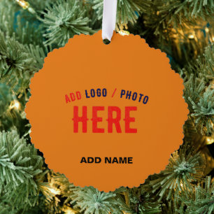 STYLISH MODERN CUSTOM DARK ORANGE VERIFIED BRANDED TREE DECORATION CARD